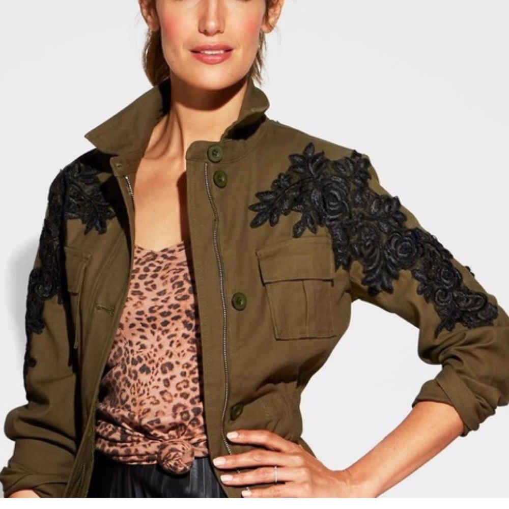 Kersh Green Utility Jacket w Black Lace size SM